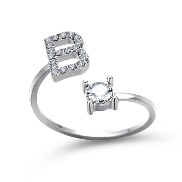 Adjustable Initial Ring - Letters A-Z - Image 55