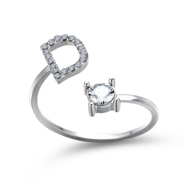 Adjustable Initial Ring - Letters A-Z - Image 33