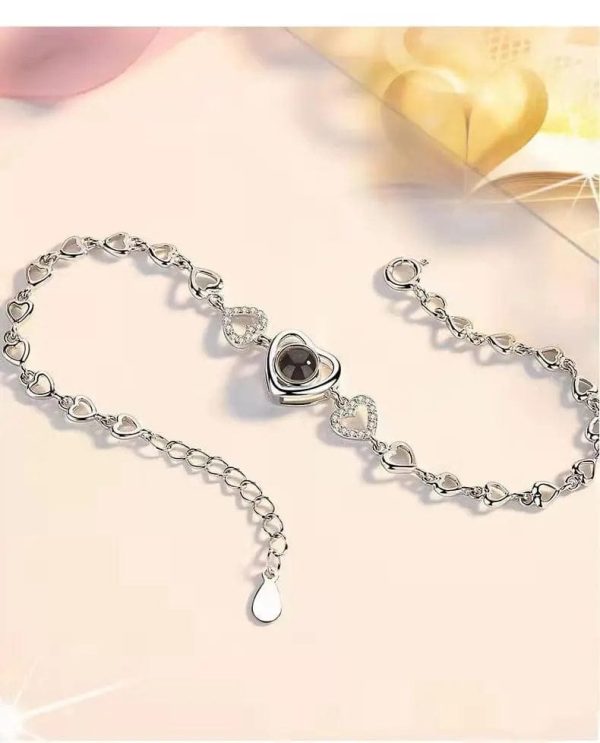 Custom Heart Charm Hidden Photo Bracelet - Image 5