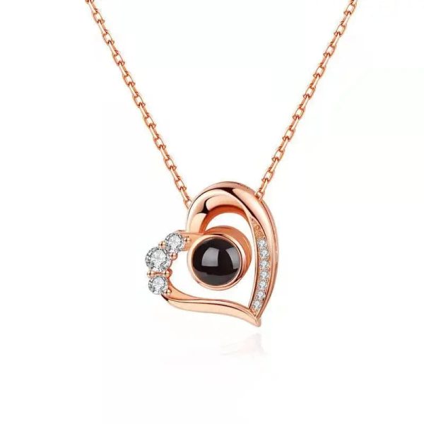 Custom Heart Mini Zircon Hidden Photo Necklace - Image 6