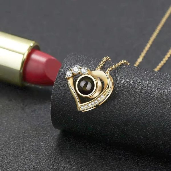 Custom Heart Mini Zircon Hidden Photo Necklace - Image 4