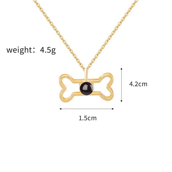 Custom Hidden Photo Projection Dog Bone Necklace - Image 5