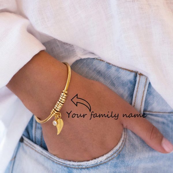 Custom Mother Bangle with Birthstone and Children's Name - Image 3