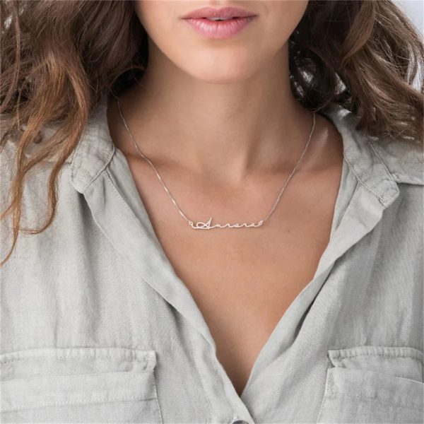 Custom Name in Unique Letters Box Chain Necklace - Image 6