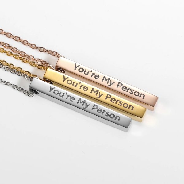 Custom Name Vertical Bar Necklace - Image 2