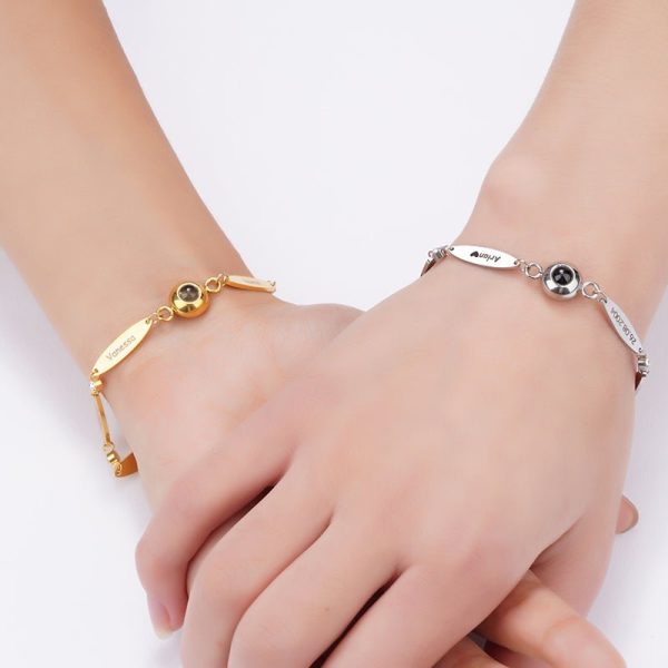 Custom Names Birthstone Hidden Photo Bracelet - Image 2