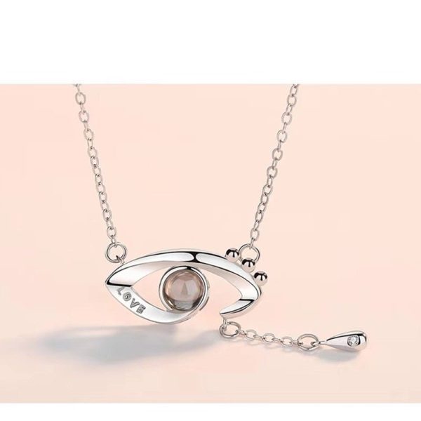 Custom Photo Projection Evil Eye Pendant Necklace - Image 4