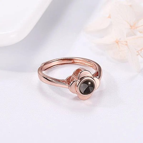 Custom Photo Projection Four Petals Flower Ring - Image 5