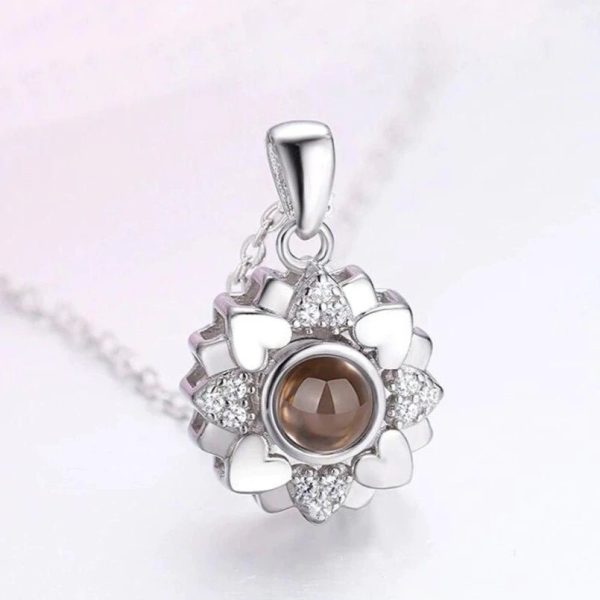 Custom Photo Projection Heart Flower Necklace - Image 6