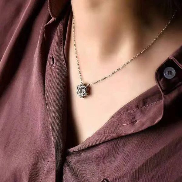 Custom Photo Projection Hexagon Pendant Necklace - Image 4