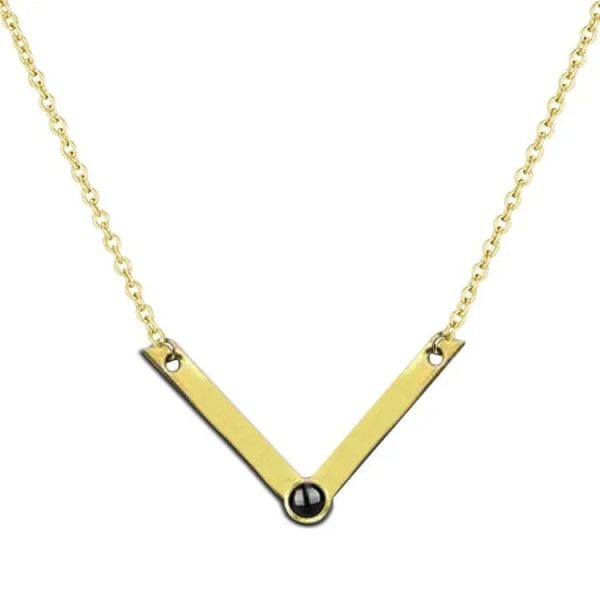 Custom Photo Projection V-Shaped Pendant Necklace - Image 7